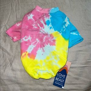 Love Thy Beast Tie Dye Dog Shirt NWT